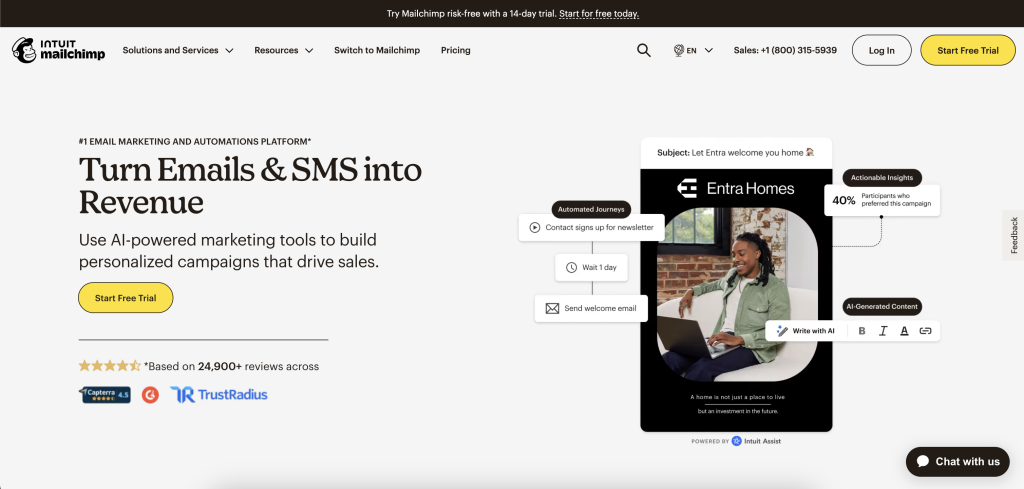 Mailchimp Homepage